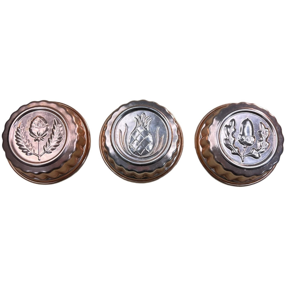 Decorative Copper Mini Bundt Pans, Set of 3
